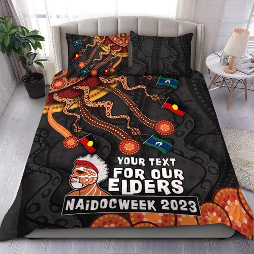 Australia Custom Bedding Set For Our Elders Naidoc Week Snake Aboriginal Painting With Flag Australia Custom Bedding Set For Our Elders Naidoc Week Snake Aboriginal Painting With Flag