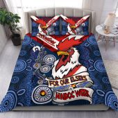 Sydney Roosters Naidoc Week Custom Bedding Set - Sydney Roosters Naidoc WeekFor Our Elders Dot Art Style With Lizard Bedding Set