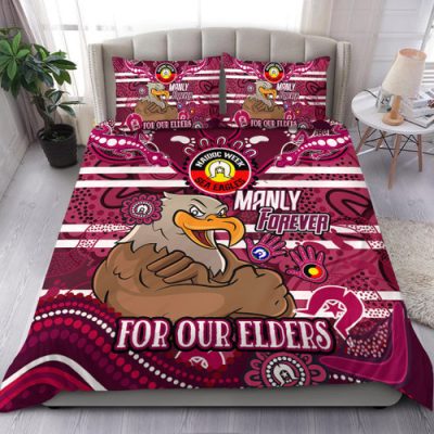 Manly Warringah Sea Eagles Custom Bedding Set - For Our Elders Home Jersey Bedding Set