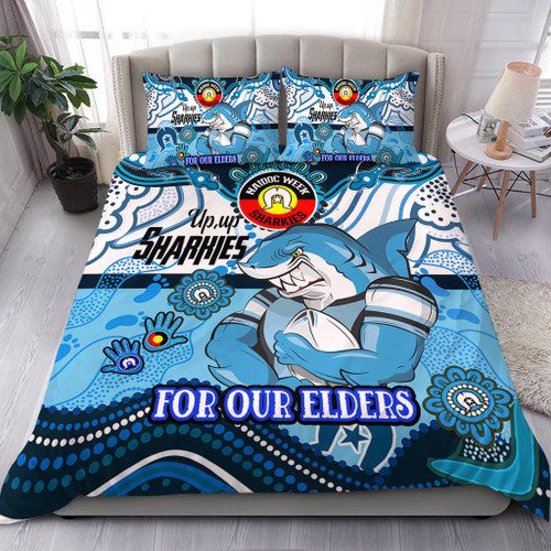 Cronulla-Sutherland Sharks Naidoc Week Custom Bedding Set - For Our Elders Home Jersey Bedding Set Cronulla-Sutherland Sharks Naidoc Week Custom Bedding Set - For Our Elders Home Jersey Bedding Set