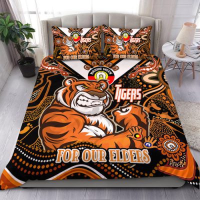 Wests Tigers Naidoc Week Custom Bedding Set - For Our Elders Home Jersey Bedding Set