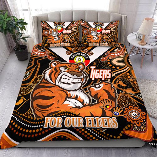 Wests Tigers Naidoc Week Custom Bedding Set - For Our Elders Home Jersey Bedding Set Wests Tigers Naidoc Week Custom Bedding Set - For Our Elders Home Jersey Bedding Set