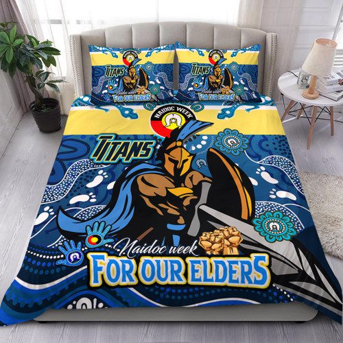 Gold Coast Titans Naidoc Week Custom Bedding Set - For Our Elders Home Jersey Bedding Set Gold Coast Titans Naidoc Week Custom Bedding Set - For Our Elders Home Jersey Bedding Set