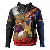 Brisbane Broncos Hoodie United In Spirit Anzac Day Tribute