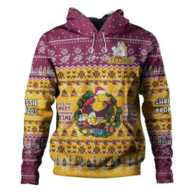 Brisbane Broncos Christmas Custom Hoodie - Chrissie Spirit Hoodie