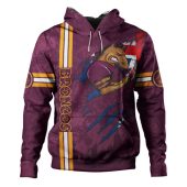 Brisbane Broncos Hoodie - Happy Australia Day Flag Scratch Style