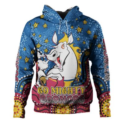 Brisbane Broncos Custom Hoodie - Custom With Aboriginal Inspired Style Of Dot Painting Patterns  Hoodie