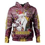 Brisbane Broncos Christmas Custom Hoodie - Christmas Knit Patterns Vintage Jersey Ugly Hoodie