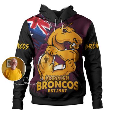 Brisbane Broncos Hoodie Heart Of A Fighter Tough And Fearless