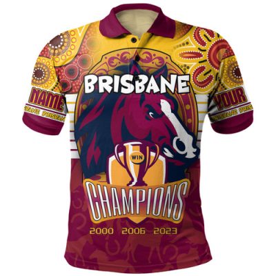 Brisbane Broncos Polo Shirt - Custom Talent Win Games But Teamwork And Intelligence Win Championships With Aboriginal Style