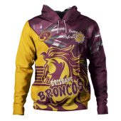 Brisbane Broncos Hoodie - Happy Australia Day We Are One And Free