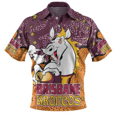 Brisbane Broncos Custom Polo Shirt - Team With Dot And Star Patterns For Tough Fan Polo Shirt
