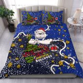 Canterbury-Bankstown Bulldogs Christmas Custom Bedding Set - Let's Get Lit Chrisse Pressie Bedding Set