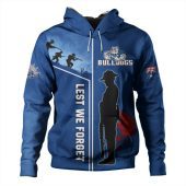 Canterbury-Bankstown Bulldogs Hoodie - Custom Canterbury-Bankstown Bulldogs Remembrance Day Lest We Forget Poppies Hoodie