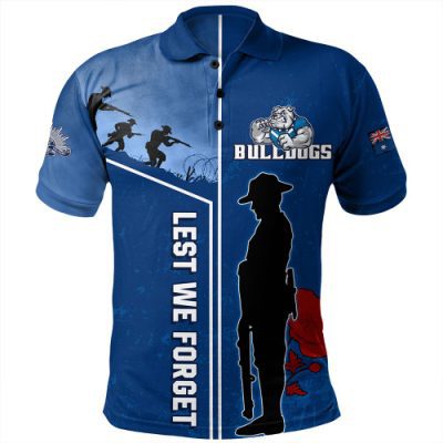 Canterbury-Bankstown Bulldogs Polo Shirt - Anzac Day Lest We Forget Poppy