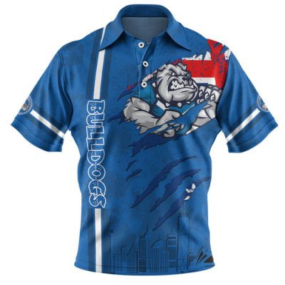Canterbury-Bankstown Bulldogs Polo Shirt - Happy Australia Day Flag Scratch Style
