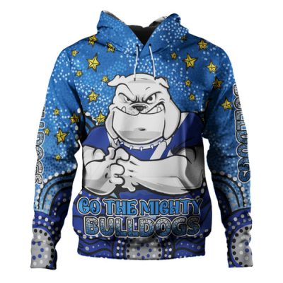 Canterbury-Bankstown Bulldogs Custom Hoodie - Custom With Aboriginal Inspired Style Of Dot Painting Patterns  Hoodie
