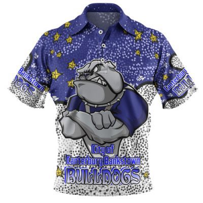 Canterbury-Bankstown Bulldogs Custom Polo Shirt - Team With Dot And Star Patterns For Tough Fan Polo Shirt