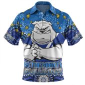 Canterbury-Bankstown Bulldogs Custom Polo Shirt - Custom With Aboriginal Inspired Style Of Dot Painting Patterns  Polo Shirt