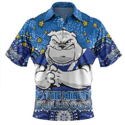 Canterbury-Bankstown Bulldogs Custom Polo Shirt - Custom With Aboriginal Inspired Style Of Dot Painting Patterns  Polo Shirt