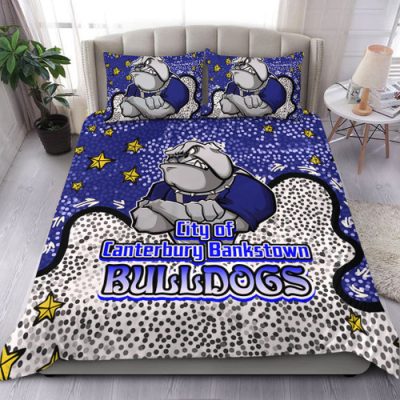 Canterbury-Bankstown Bulldogs Custom Bedding Set - Team With Dot And Star Patterns For Tough Fan Bedding Set