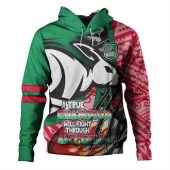 South Sydney Rabbitohs Grand Final Hoodie - A True Champion Will Fight Through Anything With Polynesian Patterns