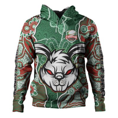 South Sydney Rabbitohs Grand Final Custom Hoodie - Custom Rabbitohs With Contemporary Style Of Aboriginal Painting Hoodie