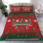 South Sydney Rabbitohs Bedding Set - South Sydney Rabbitohs Special Ugly Christmas Bedding Set