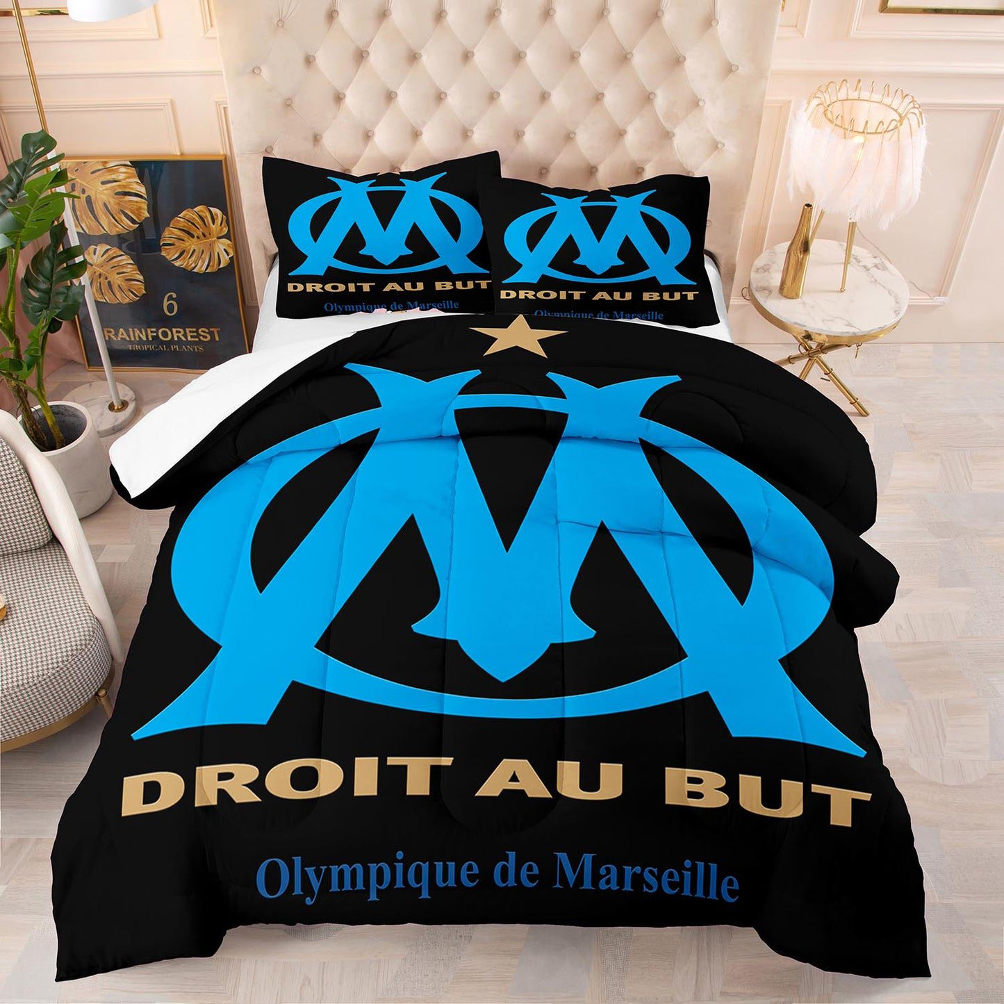 Olympique de Marseille Black Bedding Set Olympique de Marseille Black Bedding Set