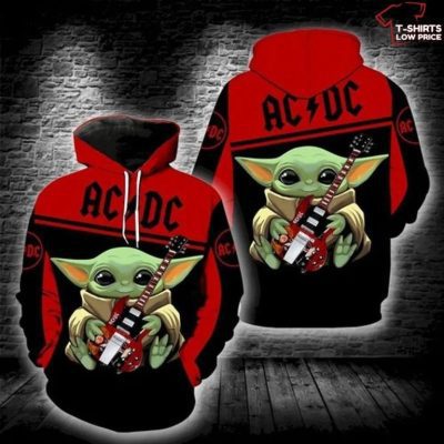AC/DC Baby Yoda Pullover Hoodie