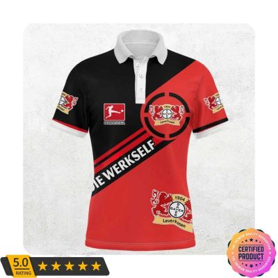 Bayer 04 Leverkusen Bundesliga Red Black Polo Shirt
