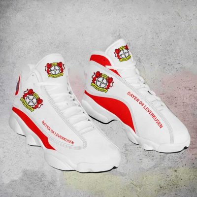Bayer 04 Leverkusen White Red Logo Air Jordan 13 Shoes