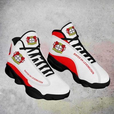 Bayer 04 Leverkusen White Red Logo Air Jordan 13 Shoes