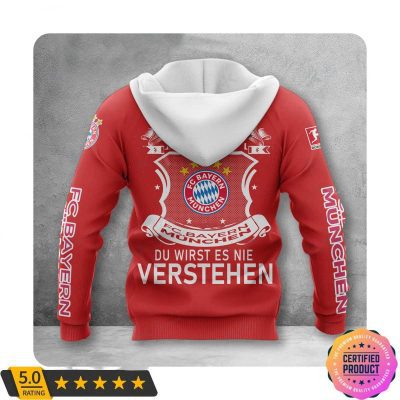Bayern Munich Red White Scratch Pullover Hoodie