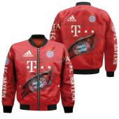 Bayern Munich Red Scratch Bomber Jacket