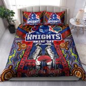 Newcastle Knights Anzac Custom Watercolour Bedding Set - Remembrance Indigenous Newcastle Knights With Poppy Flower