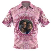 Australia Aboriginal Custom Polo Shirt - Believe You Can And Hold Firmly Onto Your Dreams Personalised Photo (Pink) Polo Shirt