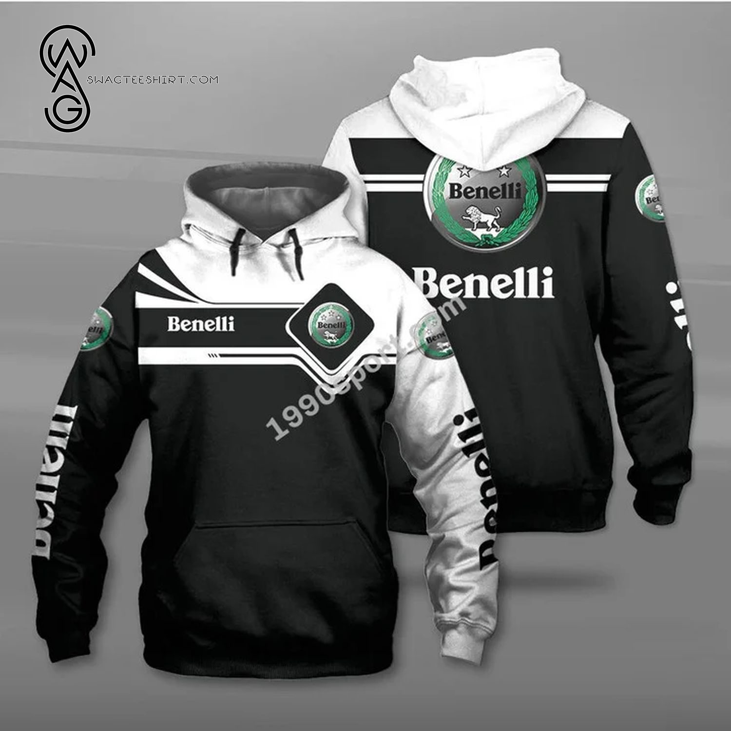 Benelli Black White Pullover Hoodie Benelli Black White Pullover Hoodie