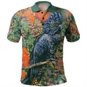 Australia Black Cockatoo  Polo Shirt - Black Cockatoo and Flowering Gum Polo Shirt
