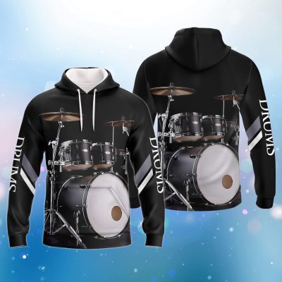 Music Lover - Black Drums Pullover Hoodie