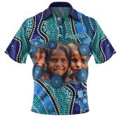 Australia Personalised Aboriginal Custom Polo Shirt - River And Turtles Dot Art Painting Pink Polo Shirt