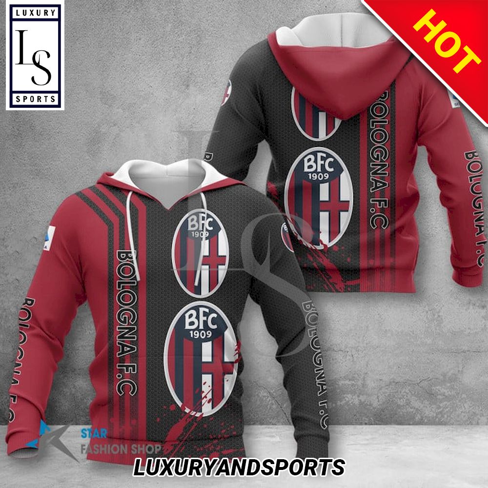 Bologna FC Red Black Pullover Hoodie Bologna FC Red Black Pullover Hoodie