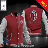 Bologna FC Maroon White Baseball Jacket