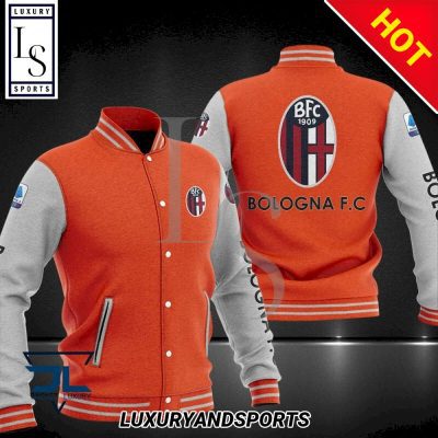 Bologna FC Orange White Baseball Jacket