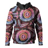Australia Dot Painting Inspired Aboriginal Hoodie - Boomerang From Aboriginal Art Hoodie