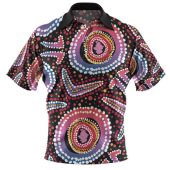 Australia Dot Painting Inspired Aboriginal Polo Shirt - Boomerang From Aboriginal Art Polo Shirt