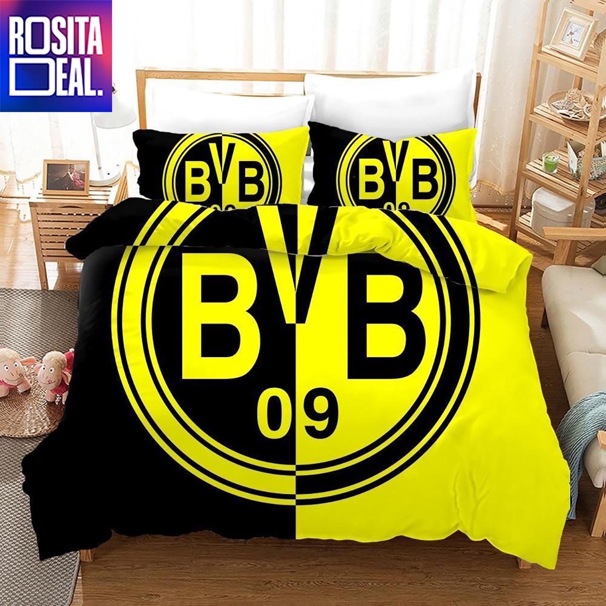 Borussia Dortmund Yellow Black Bedding Set V3 Borussia Dortmund Yellow Black Bedding Set V3
