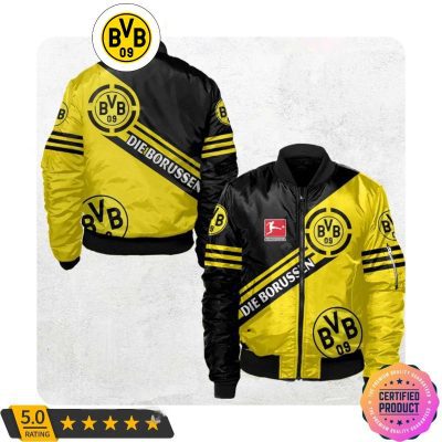 Borussia Dortmund Bundesliga Black Yellow Bomber Jacket