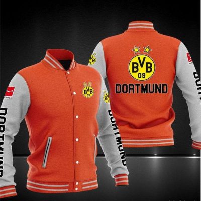Borussia Dortmund Orange Baseball Jacket