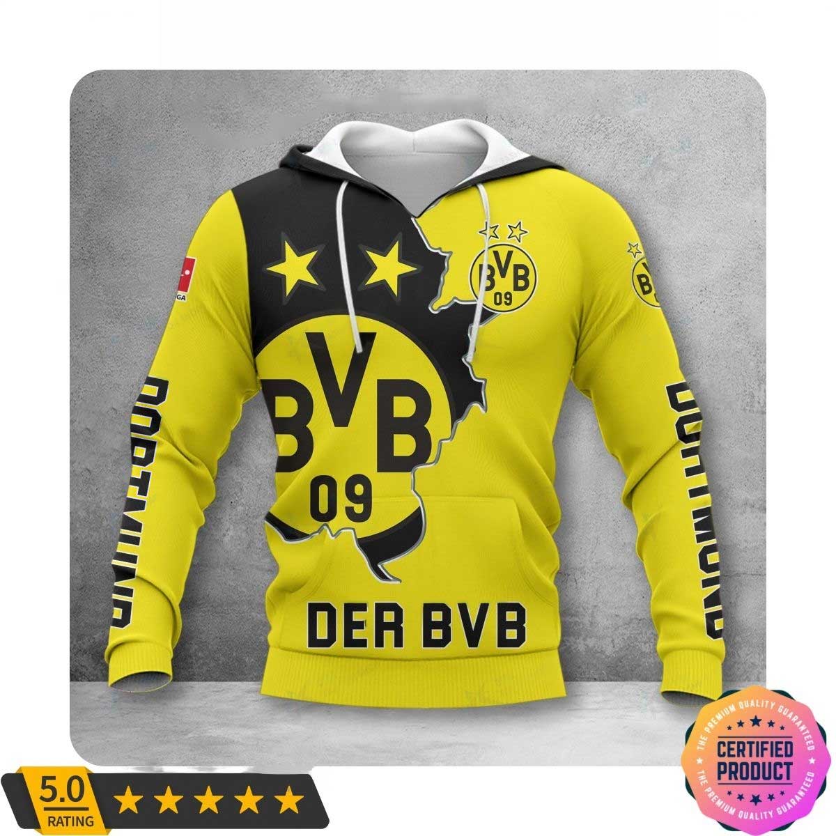 Borussia Dortmund Yellow Scratch DNA Pullover Hoodie Borussia Dortmund Yellow Scratch DNA Pullover Hoodie